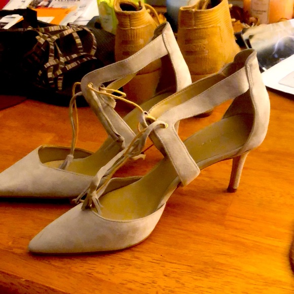 Ann Taylor Shoes - Ann Taylor pointes toe grey heels size 8.